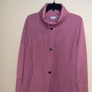 Free Country Mauve Luxe Fleece snap front cardigan size L